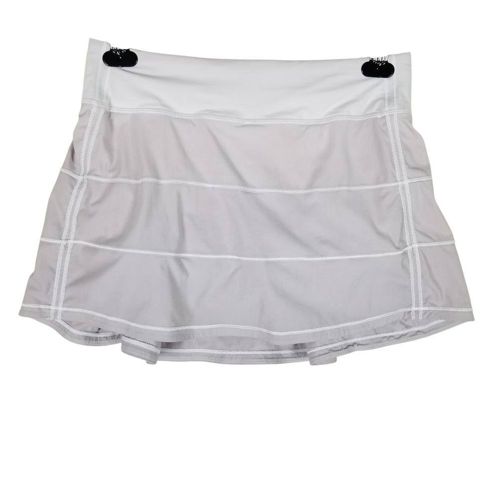 Lululemon Pace Setter Skirt Women 6 Lavender Grey Tiered Athletic Running Tennis